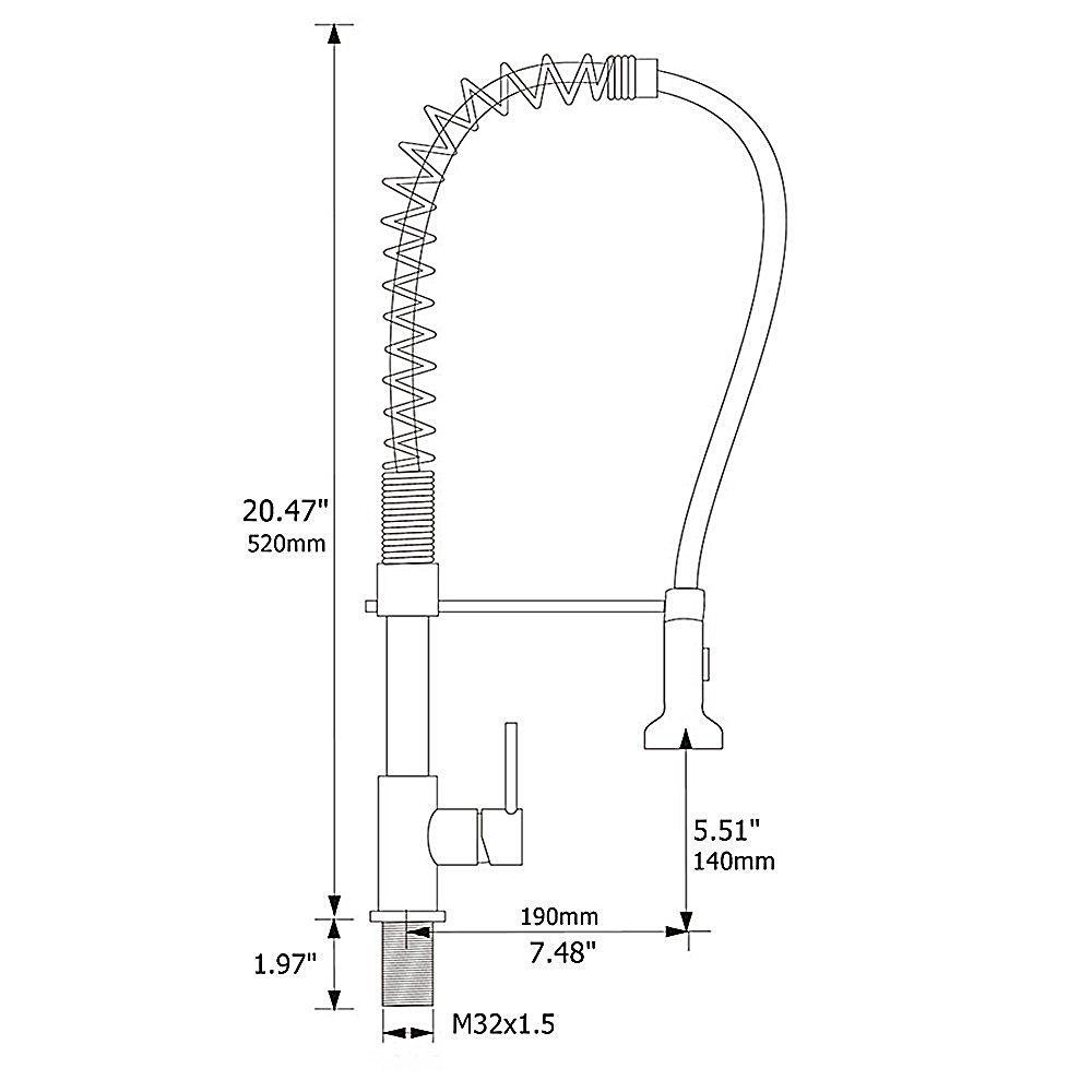 Bauta Single Handle Kitchen Sink Faucet with Pull Spray